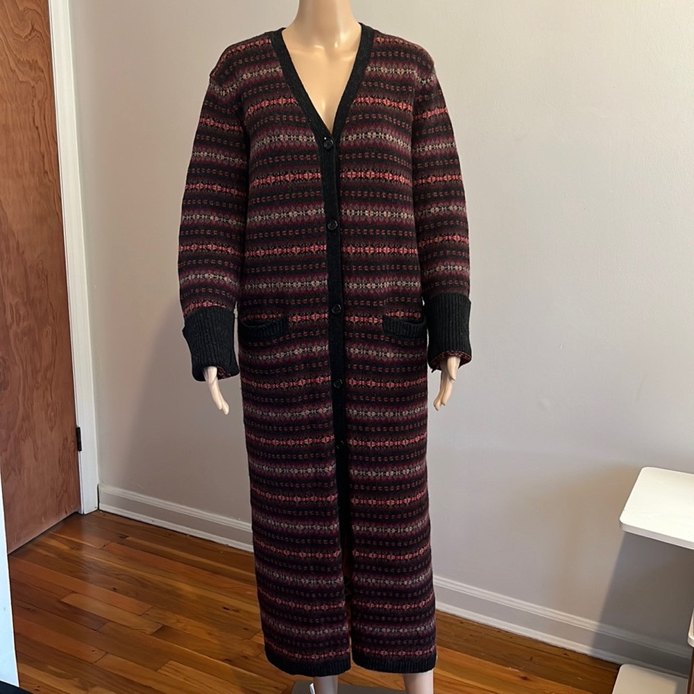 Vintage Lauren Ralph Lauren Lambswool Duster Cardigan Sweater Size M